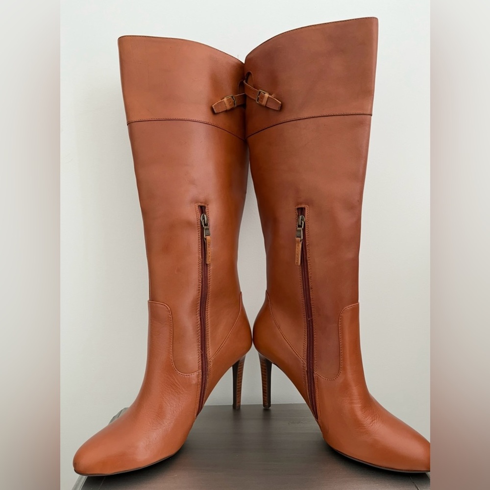 LAUREN Ralph Lauren Brown Leather Knee-High Boots